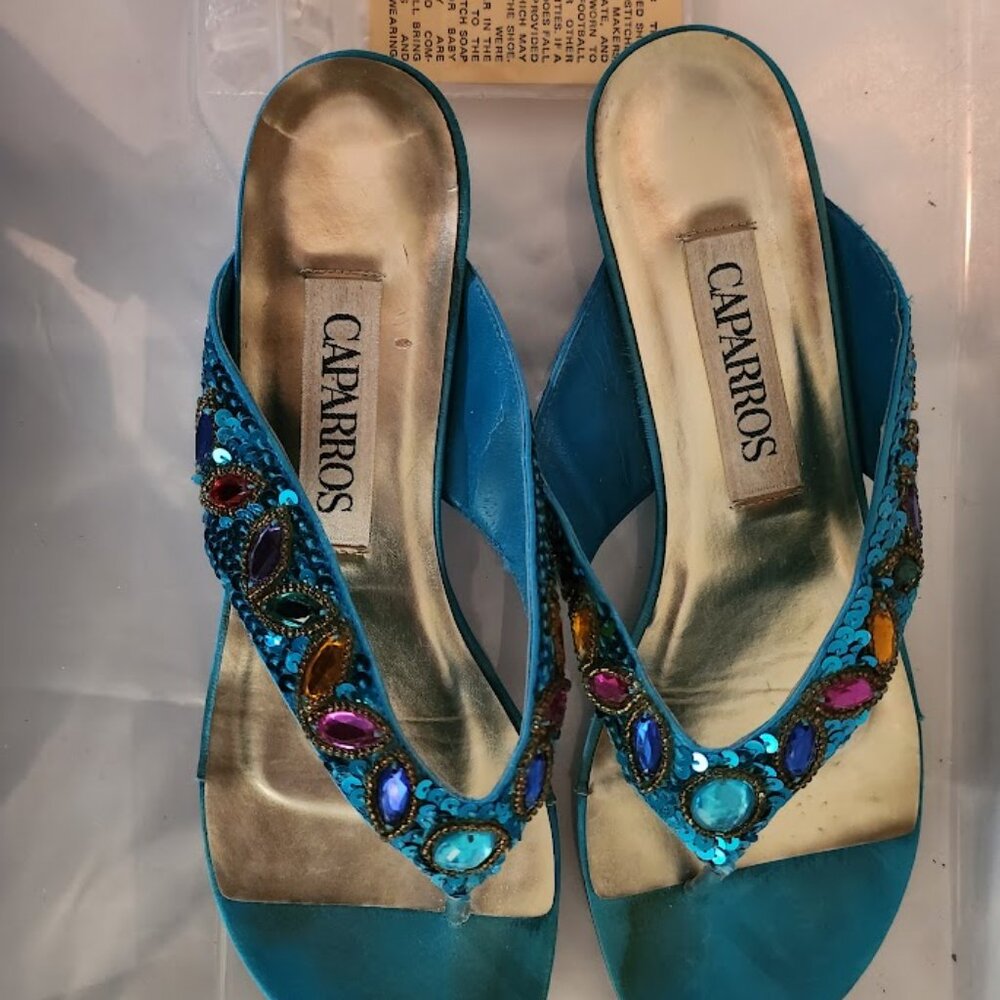 CAPARROS Vintage Artisan Handstitched Beaded Sandals 6.5M